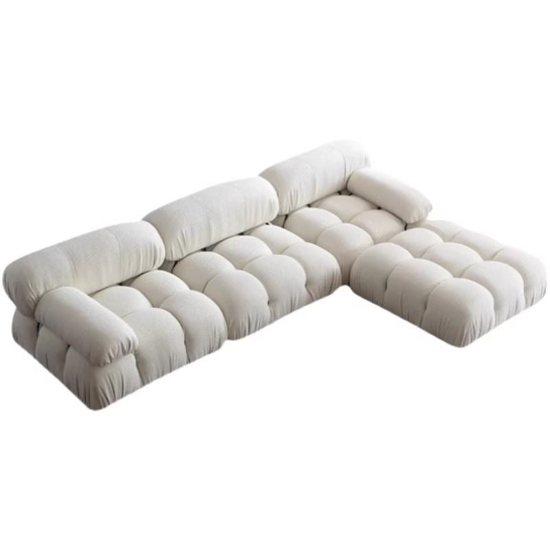 Wabi-sabi style light luxury solid wood and fabric sofa