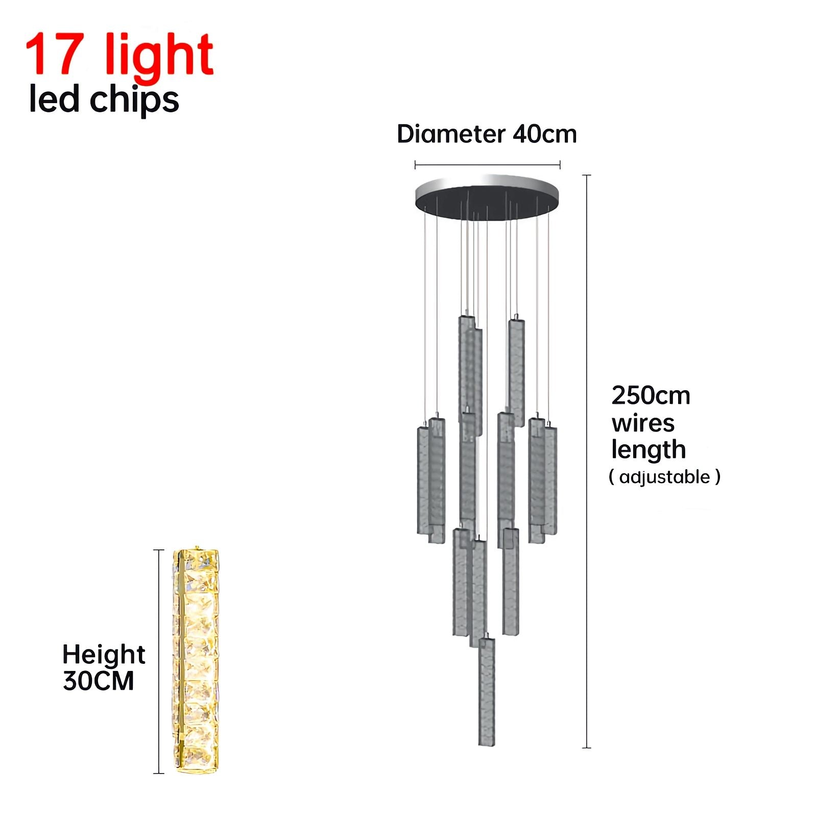 Nordic Crystal LED Chandelier