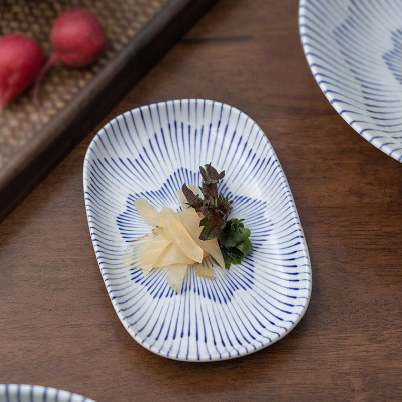 Mino Ware Sakura Tokusa Series Bowl and Plate Set