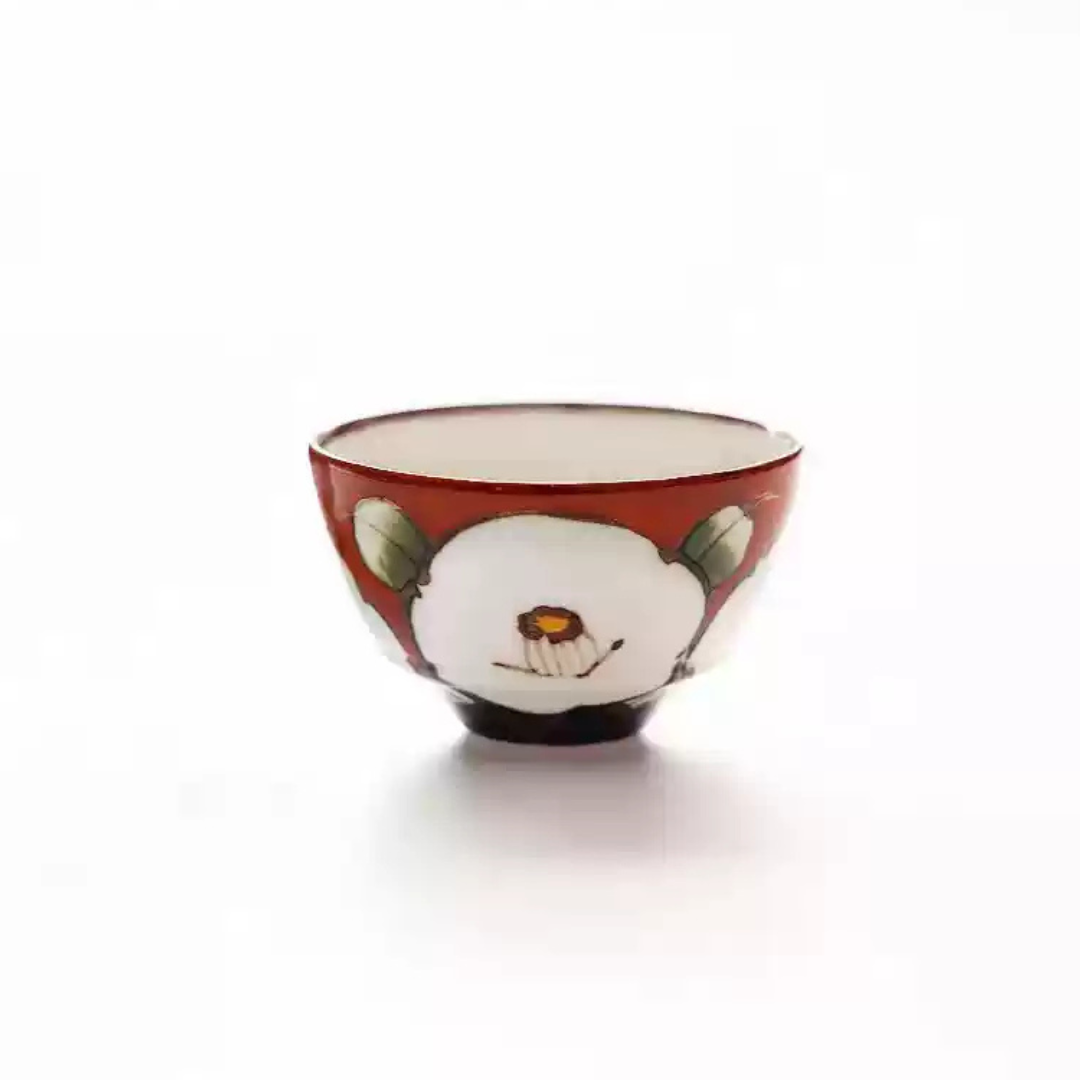 Arita-yaki Hand-Painted Vintage Camellia Teapot Set