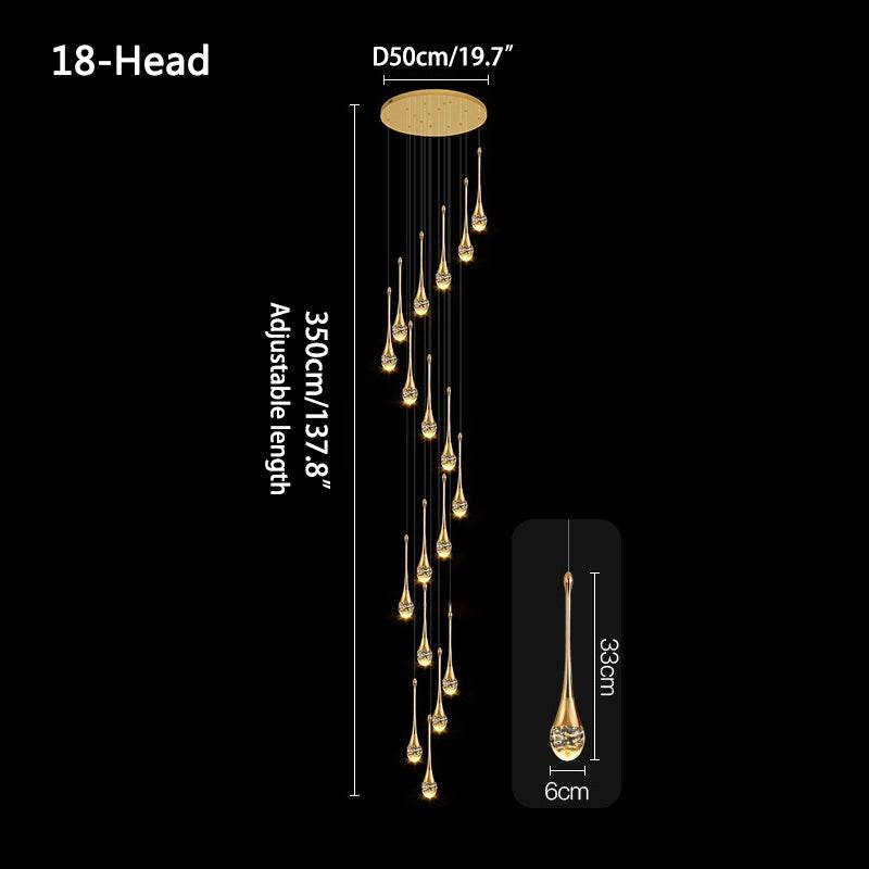 Luxury Water Drop Pendant Chandelier for Living Room