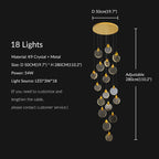 Bubble Crystal Staircase Pendant Light