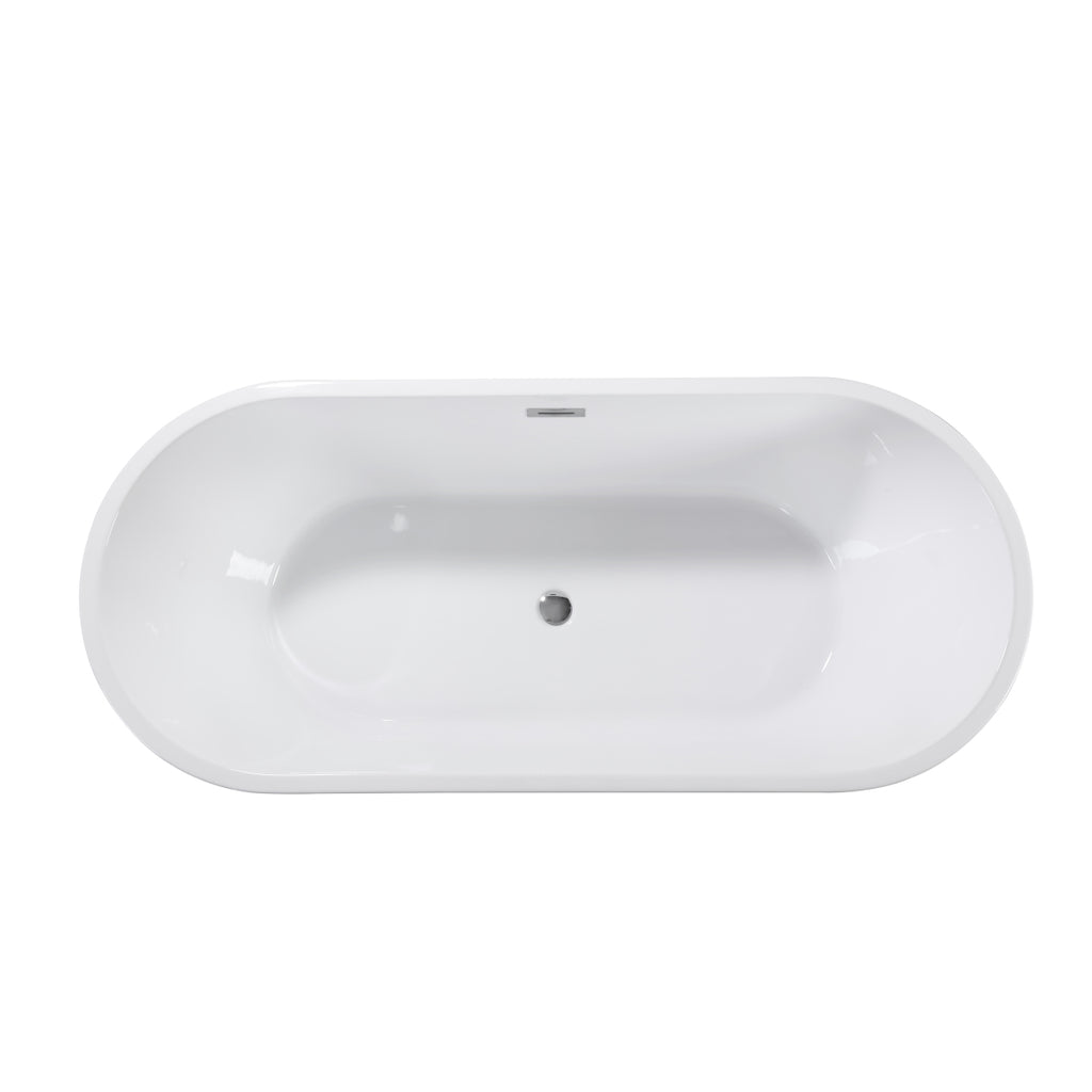 67" Glossy Acrylic Freestanding Tub
