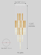 Crystal Column Staircase Pendant Light