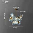 Peacock Blue Art Glass Chandelier for Dining Room