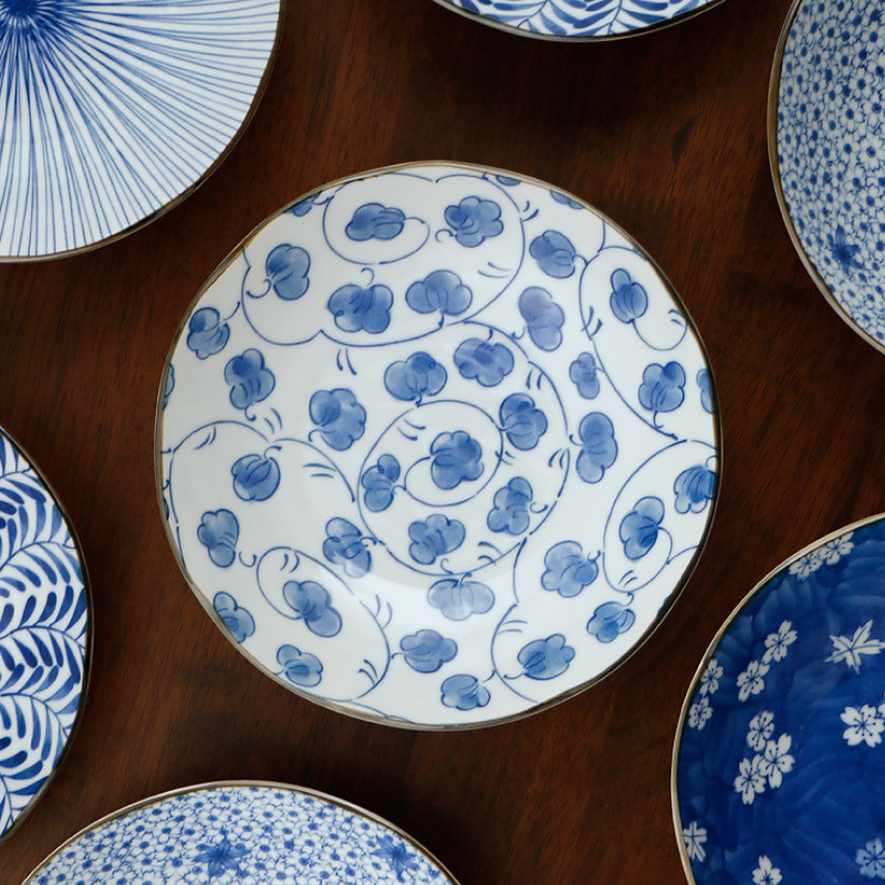 Mino Ware Botanical Series Underglaze Salad Plate