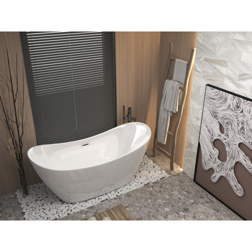 Gloss White Acrylic Freestanding Tub
