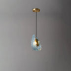 Peacock Blue Art Glass Chandelier for Dining Room