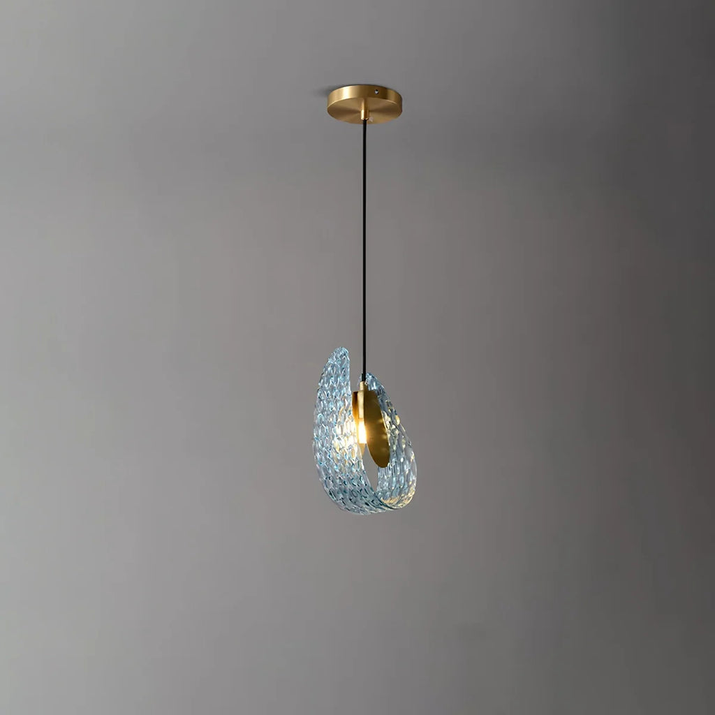 Peacock Blue Art Glass Chandelier for Dining Room