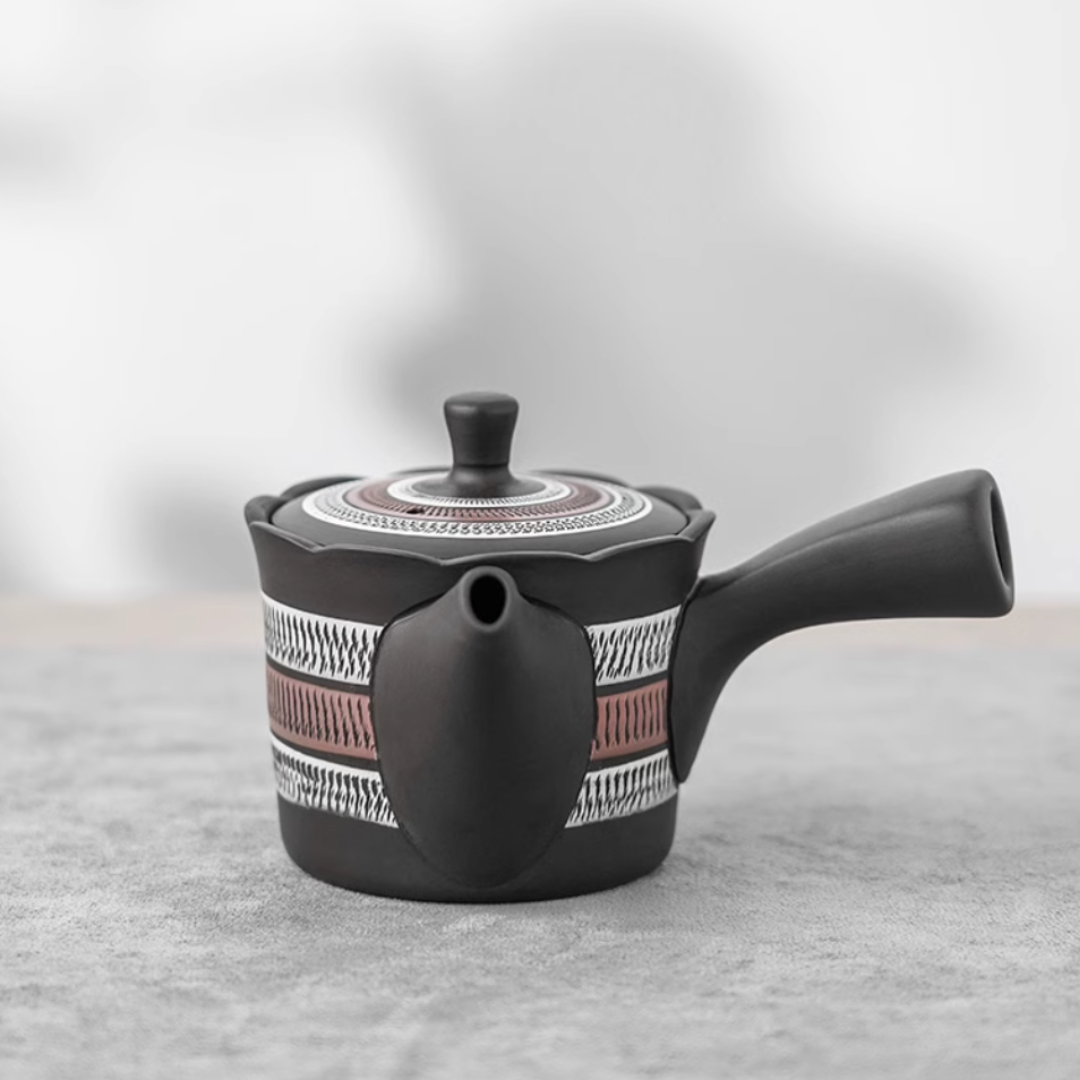 Tokoname Ware Hand-Carved Misty Rain Teapot