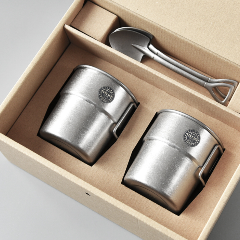 Aoyoshi Stainless Steel Vintage Outdoor Coffee Cup Set