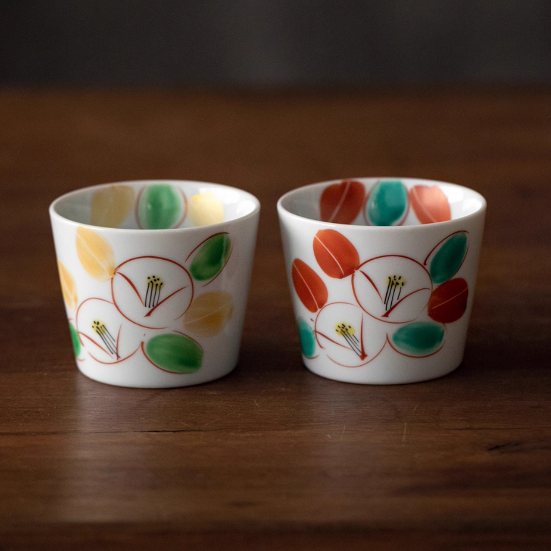 Kurachin Kiln Hand-Painted Moon Camellia Underglaze Tea Cup