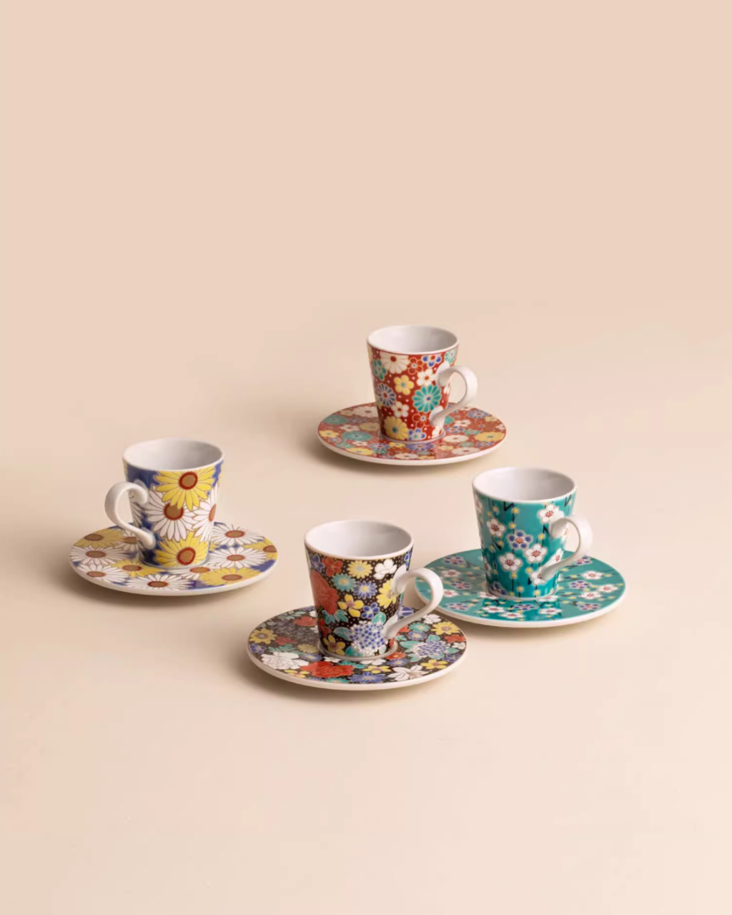 Kutani Ware Imperial Floral Coffee Cup