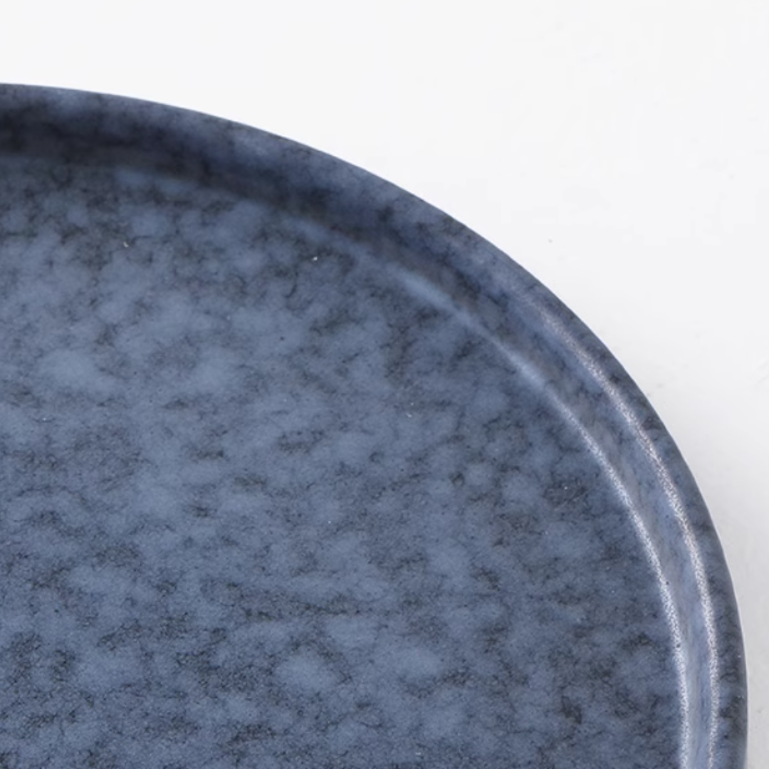 ALANIZ GIN Series Handcrafted Blue Snow Straight-Sided Plate
