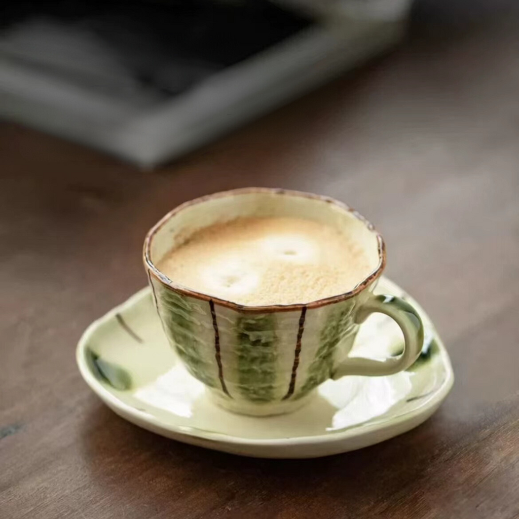 Hatsuichi Rustic Hand-Painted Ceramic Coffee Cup