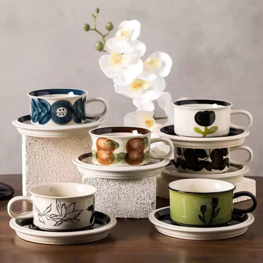 Kawasimaya Vintage Floral Coffee Mug Wedding Gift Set