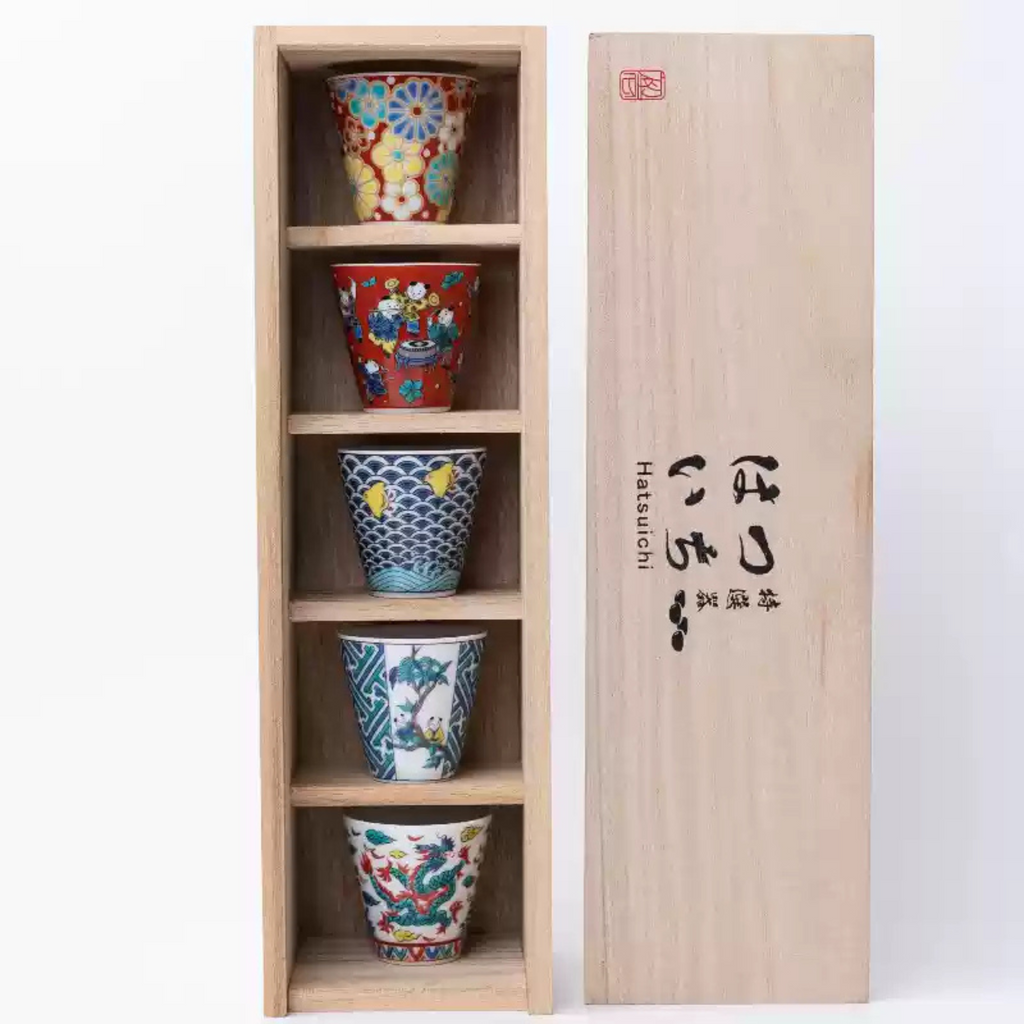Kutani Ware Traditional Hand-Painted Gongfu Tea Set – Gift Box Edition
