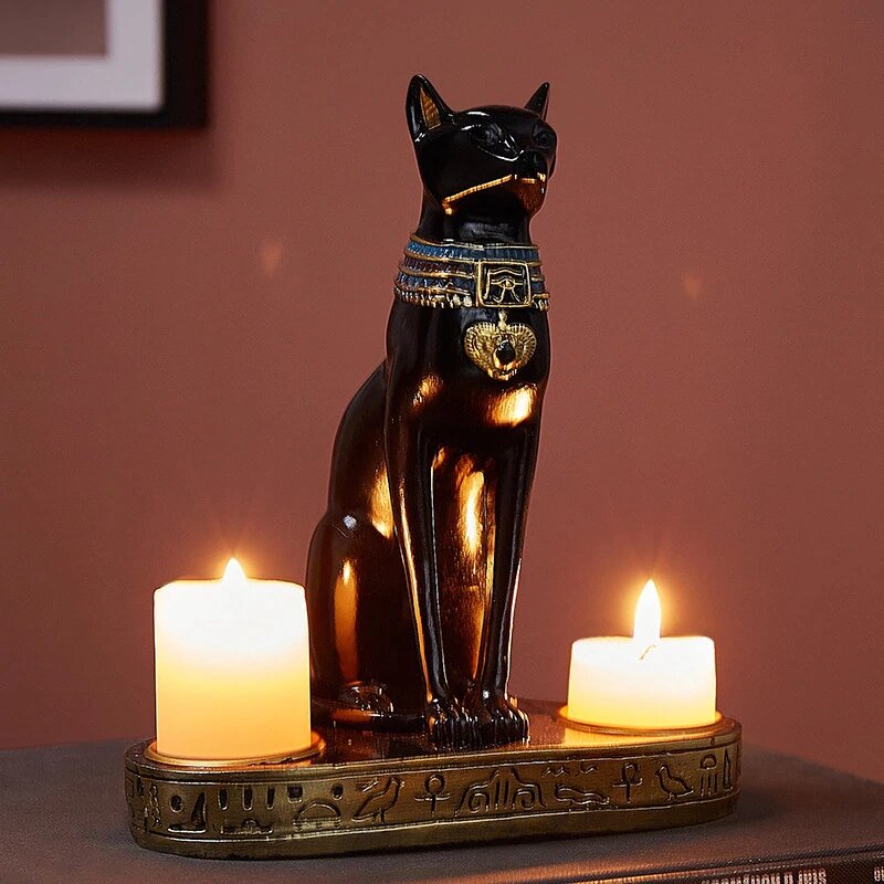 Egyptian Cat Candle Holder