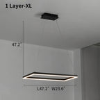 Modern Black Tiered Rectangular Chandelier