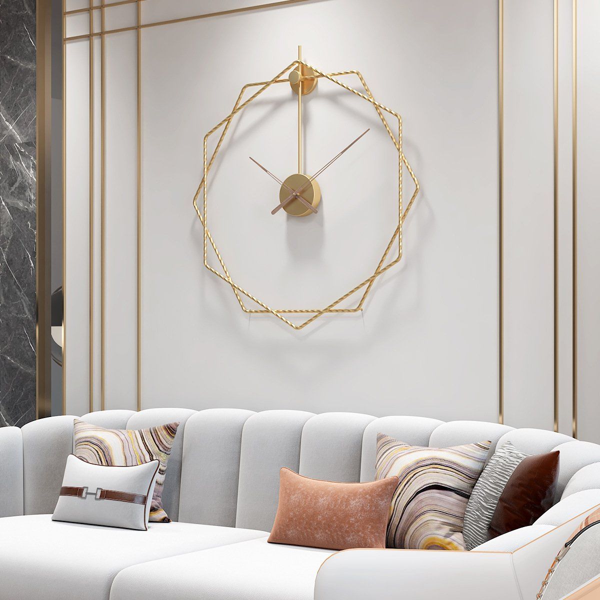 Geometric Metal Wall Clock