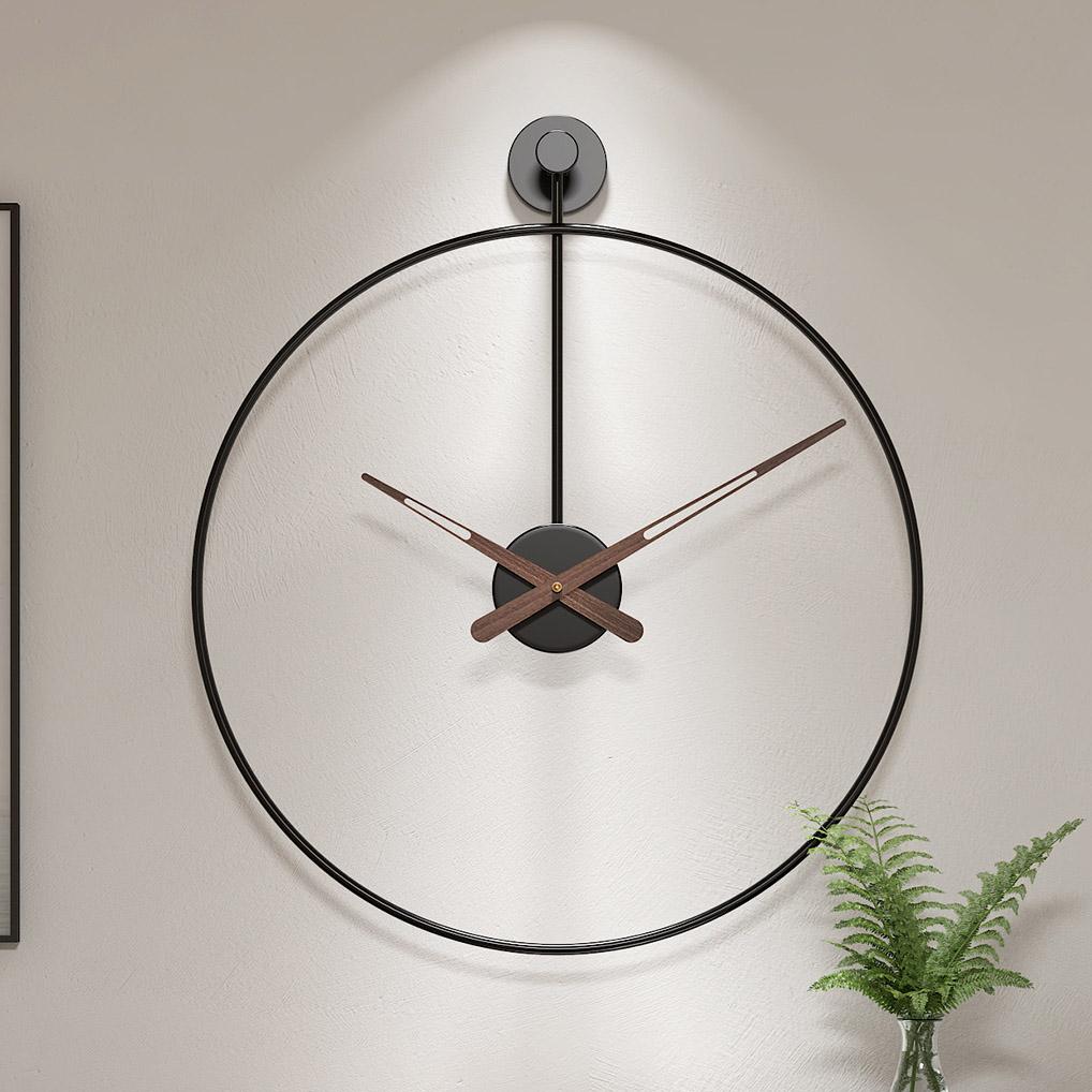 20'' Walnut Hands Metal Wall Clock
