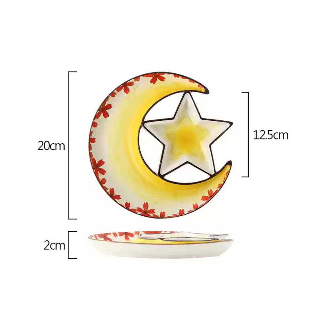 Fukutora Ware Star & Moon Plate