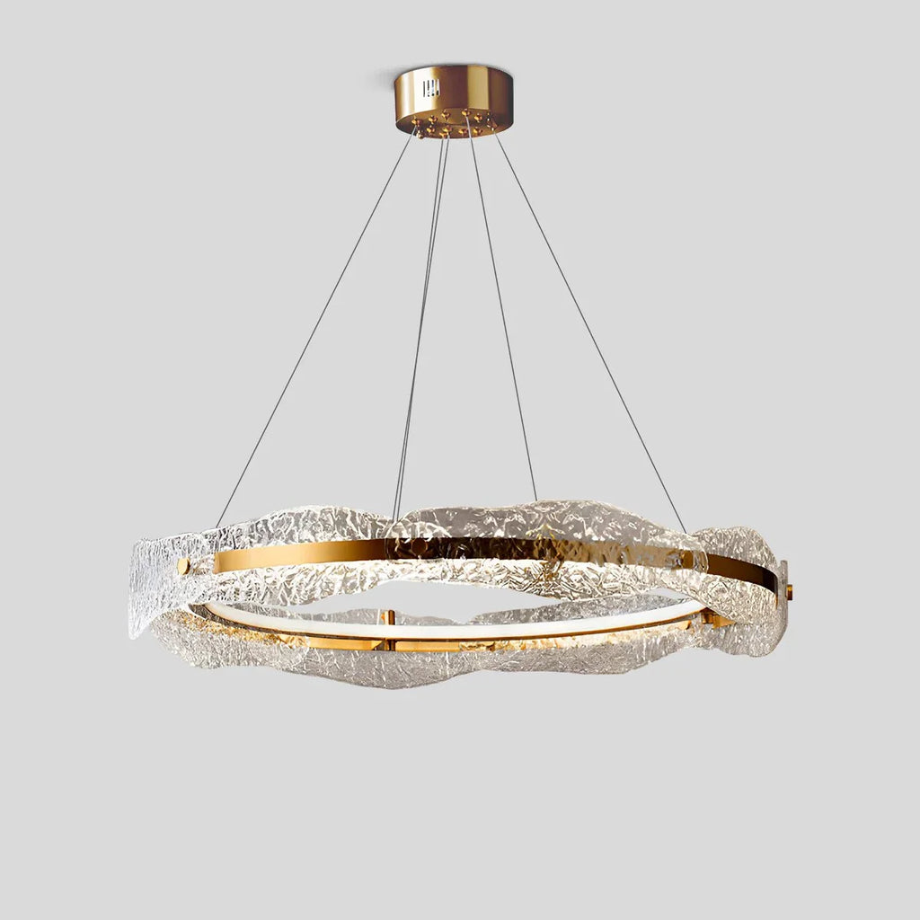 Water Pattern Glass Chandelier for Living Room