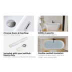 55-inch Glossy White Soaking Tub