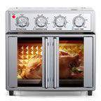 PlumChef 26QT XL French Double Door Air Fryer Convection Oven 1700W 7 Presets 7-in-1 Stainless Steel