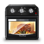 12.5 Quart 1500W Air Fryer Convection Toaster Oven 7-in-1 Stainless Steel Black