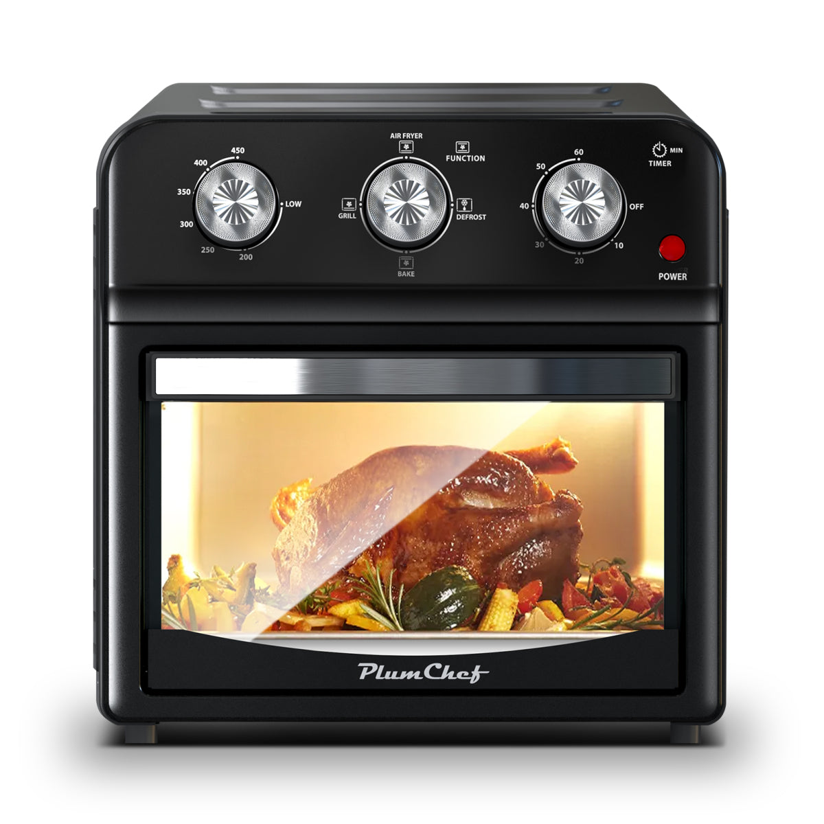 12.5 Quart 1500W Air Fryer Convection Toaster Oven 7-in-1 Stainless Steel Black