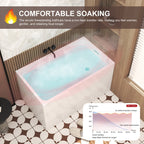 47" Acrylic Freestanding Bathtub ,Spacious rectangle Shape, Gloss White Finish, Chrome Overflow & Pop-Up Drain CUPC Certificate