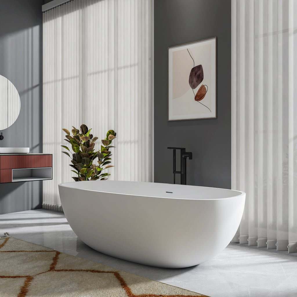 71 inch freestanding solid surface soaking bathtub for bathroom