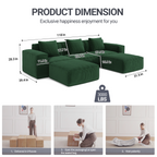 118-inch modular sofa can be converted into an oversized sofa bed Free conversion sofa set flexible configuration, soft corduroy cloud velvet fabric