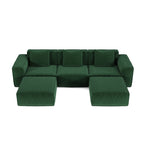 118-inch modular sofa can be converted into an oversized sofa bed Free conversion sofa set flexible configuration, soft corduroy cloud velvet fabric