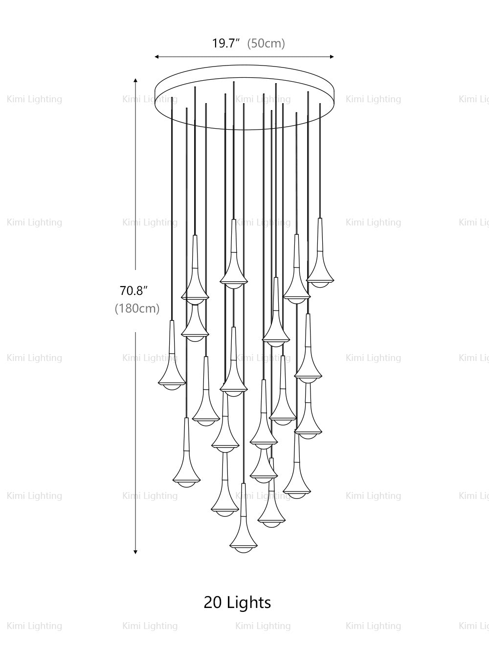 Rain Large Multi-Light Pendant Light