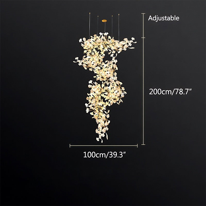 Large Ginkgo Leaf Chandelier