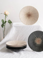 Mino Ware Thousand-Stripes Handcrafted Ceramic Plate