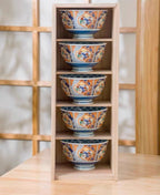 Mino Ware Imperial Floral Pattern Ceramic Bowl Set
