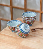 Mino Ware Imperial Floral Pattern Ceramic Bowl Set