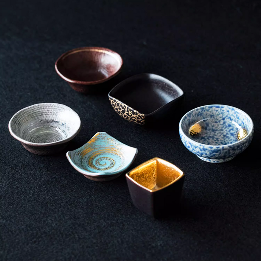 Arita Ware Gold and Silver Decorative Dessert Plate Gift Set