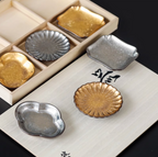 Hasami Ware Toyotsu Handcrafted Gold and Silver Decorated Dessert Plate Gift Set