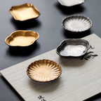 Hasami Ware Toyotsu Handcrafted Gold and Silver Decorated Dessert Plate Gift Set