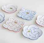 Arita Ware Hand-Painted Auspicious Knot Plate Gift Set