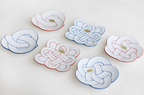 Arita Ware Hand-Painted Auspicious Knot Plate Gift Set