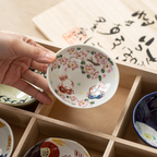 Seto Ware Yudachi Kiln Sakura Rabbit Ceramic Dipping Plate Gift Set