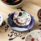 Seto Ware Yudachi Kiln Sakura Rabbit Ceramic Dipping Plate Gift Set