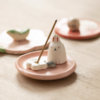 Seto Ware Daruma Handmade Clay Incense Holder