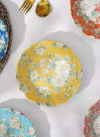 Mino Ware Hibiscus Flower Series Plate Gift Set