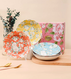 Mino Ware Hibiscus Flower Series Plate Gift Set